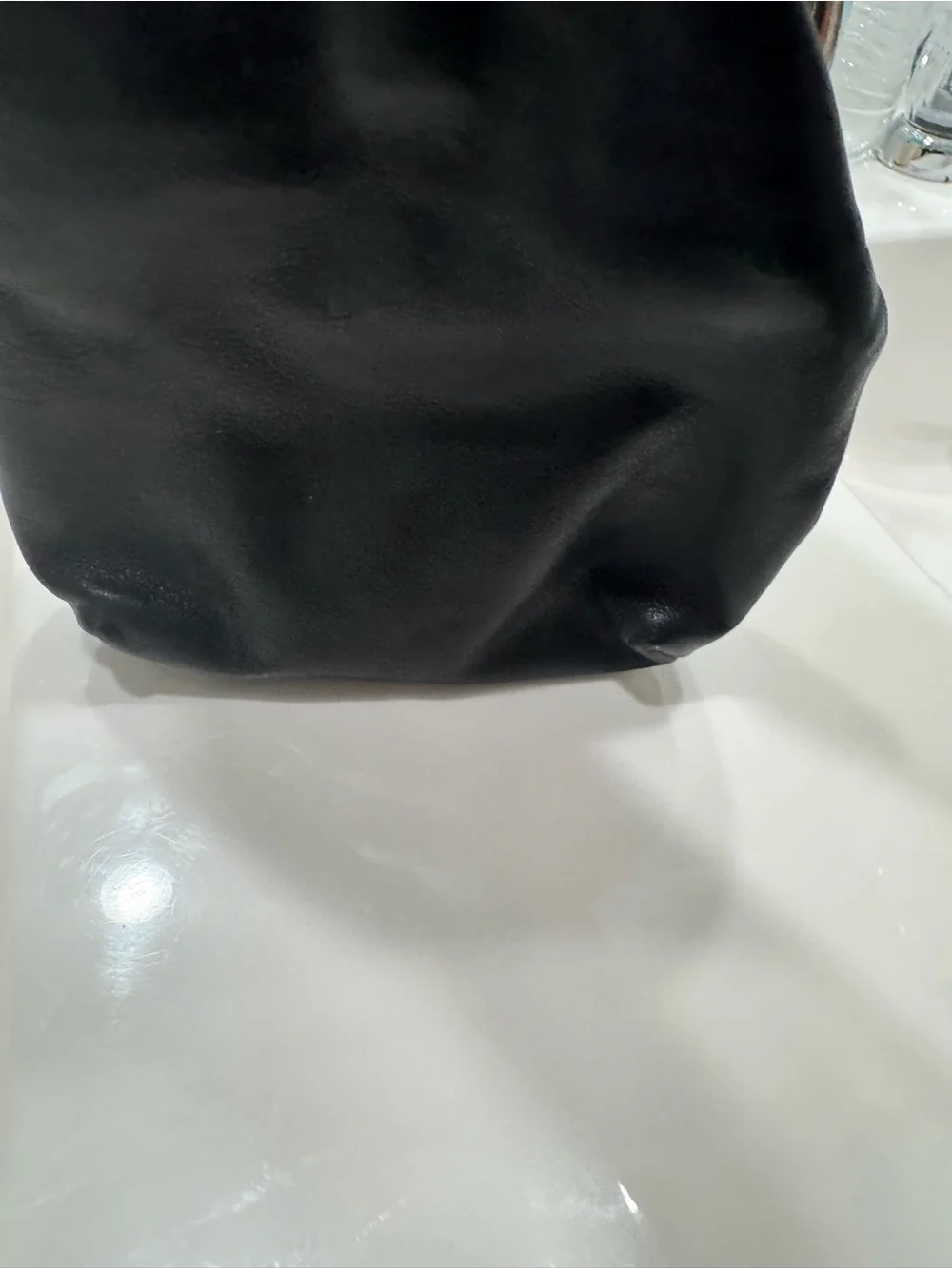 Prada Black Leather Hobo Bag with Silver Triangle Logo